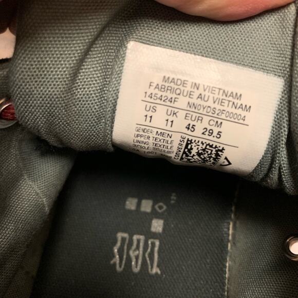 CONVERSE ALL STAR CHUCK TAYLOR Low Top BLACK Canvas WHITE Rubber Size 11 - Picture 10 of 13